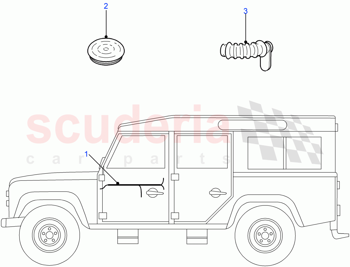Harness-Door Front ((V) FROM7A000001) of Land Rover Land Rover Defender (2007-2016)