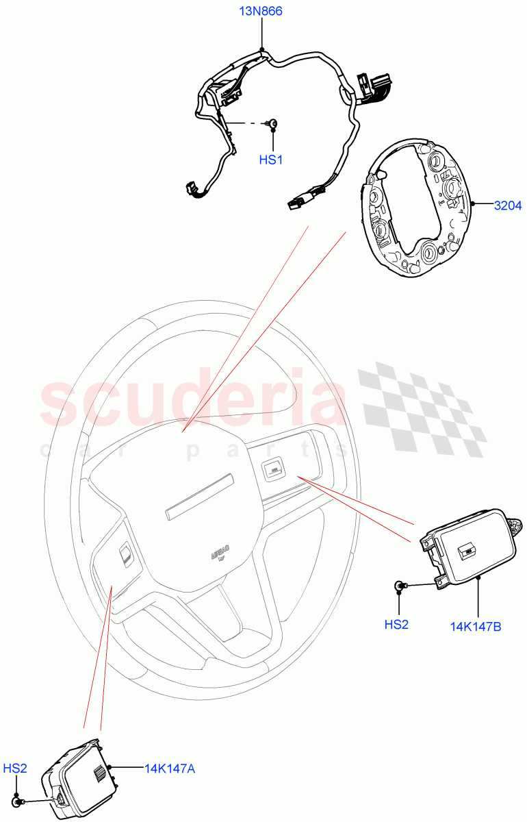 Switches (Steering Wheel) ((V) FROMMA000001) of Land Rover Land Rover Range Rover Velar (2017+) [5.0 OHC SGDI SC V8 Petrol]