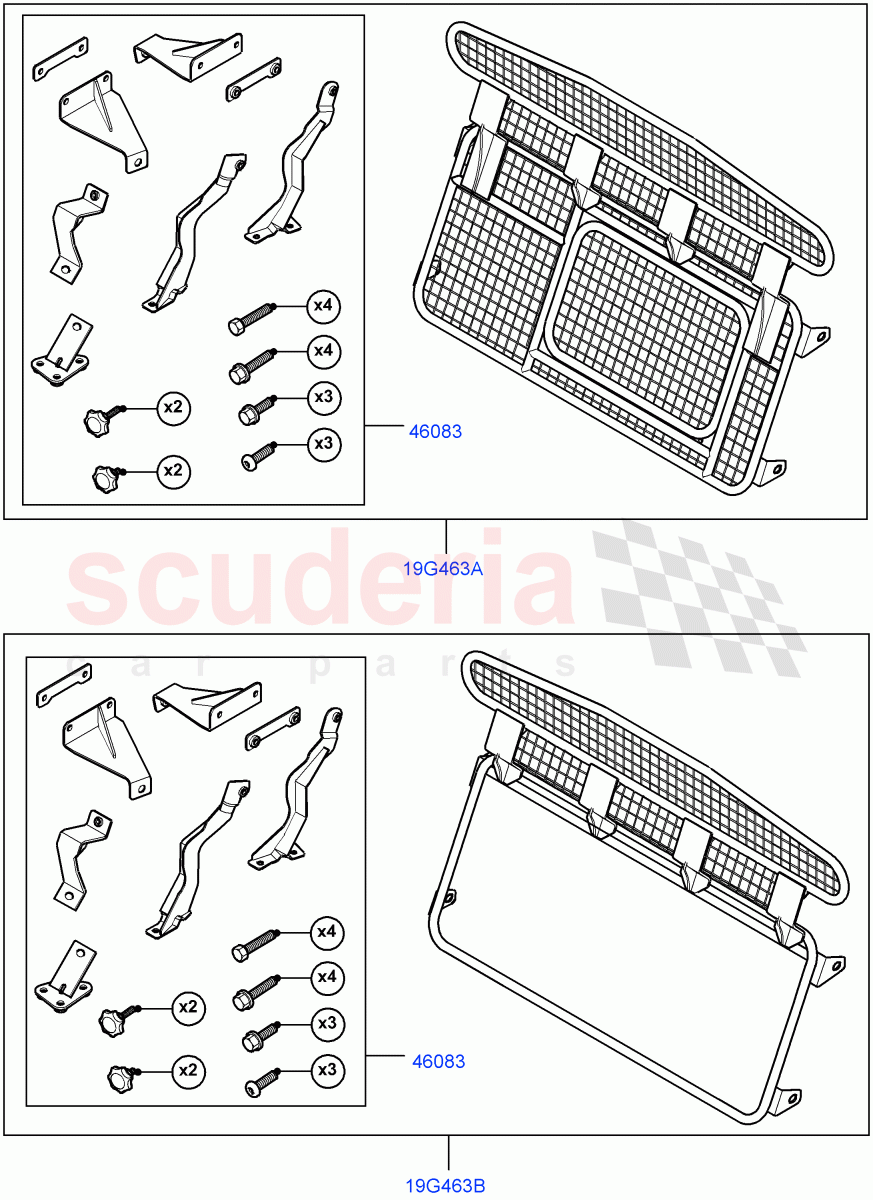 Cargo Barrier (Accessory) (Halewood (UK), Itatiaia (Brazil)) of Land Rover Land Rover Range Rover Evoque (2012-2018) [2.0 Turbo Diesel]