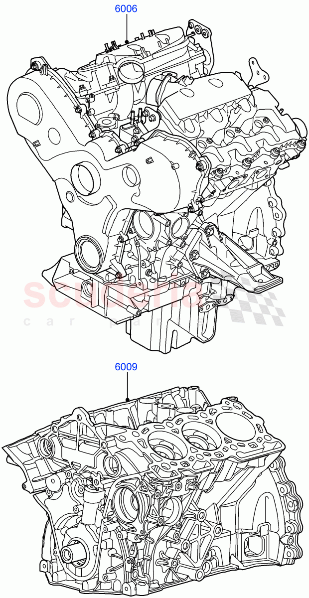 Service Engine And Short Block (3.0 V6 Diesel) ((V) FROMAA000001) of Land Rover Land Rover Discovery 4 (2010-2016) [3.0 Diesel 24V DOHC TC]