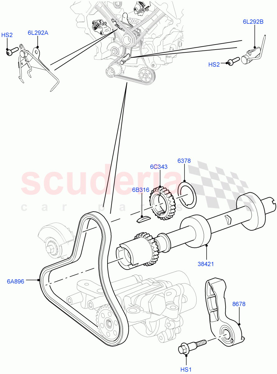 Timing Gear (Auxiliary Drive, Solihull Plant Build) (3.0L DOHC GDI SC V6 PETROL) ((V) FROMEA000001) of Land Rover Land Rover Discovery 4 (2010-2016) [3.0 DOHC GDI SC V6 Petrol]