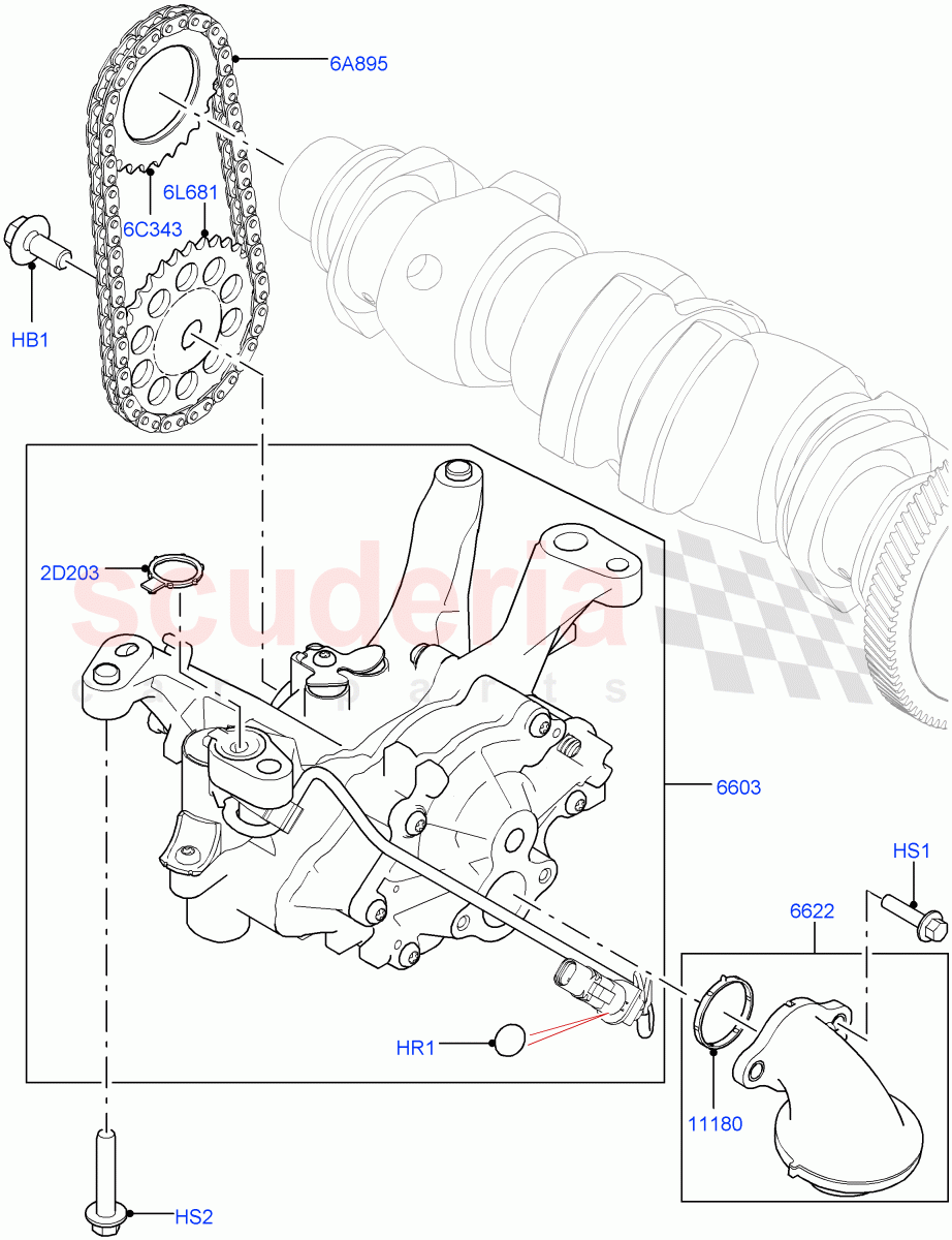 Oil Pump (2.0L AJ20D4 Diesel Mid PTA, Itatiaia (Brazil)) ((V) FROMLT000001) of Land Rover Land Rover Discovery Sport (2015+) [2.0 Turbo Diesel]