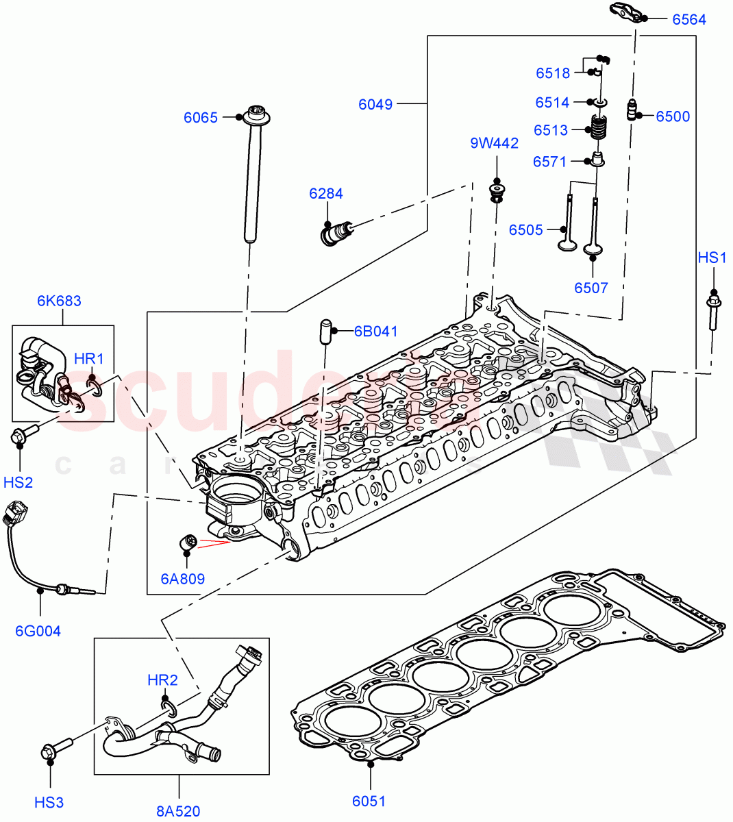 Cylinder Head(3.0L AJ20D6 Diesel High) of Land Rover Land Rover Range Rover (2022+) [3.0 I6 Turbo Diesel AJ20D6]