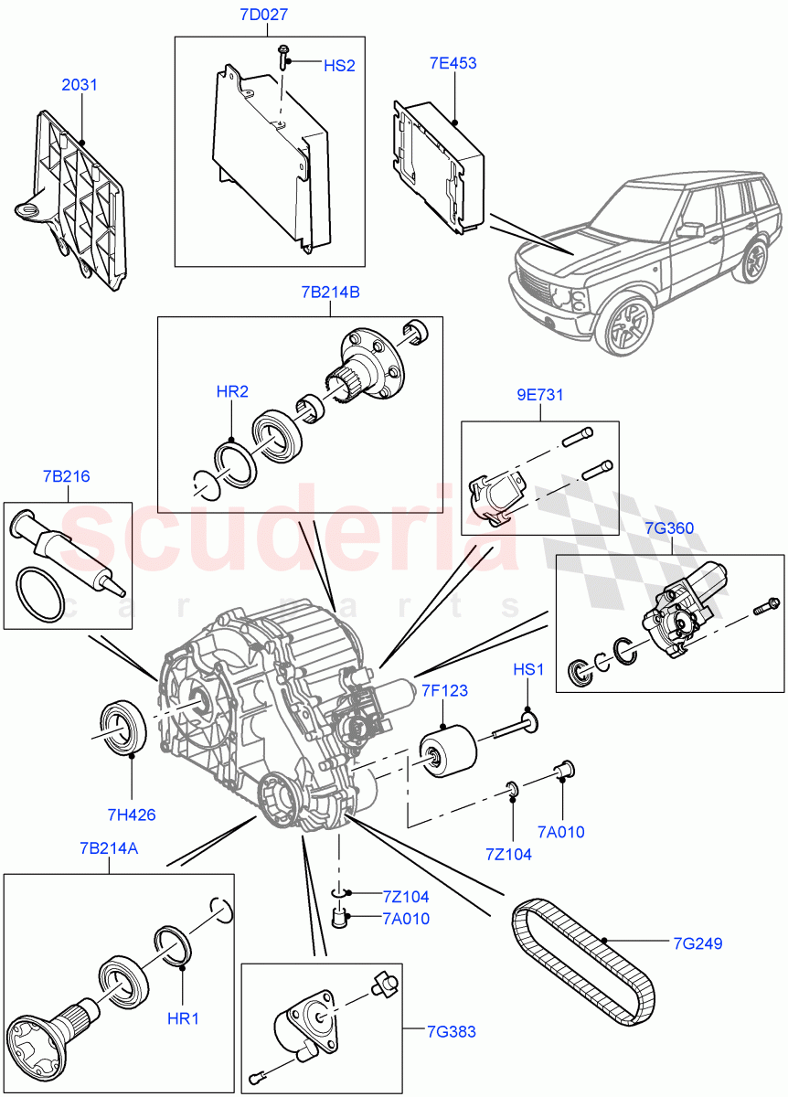 Transfer Drive Components (6 Speed Man ZF S6-53, 6 Speed Auto Transmission ZF 6HP28, 8 Speed Auto Trans ZF 8HP70 4WD, 6 Speed Auto ZF 6HP26 Steptronic) ((V) FROMAA000001, (V) TODA999999) of Land Rover Land Rover Range Rover (2010-2012) [5.0 OHC SGDI NA V8 Petrol]
