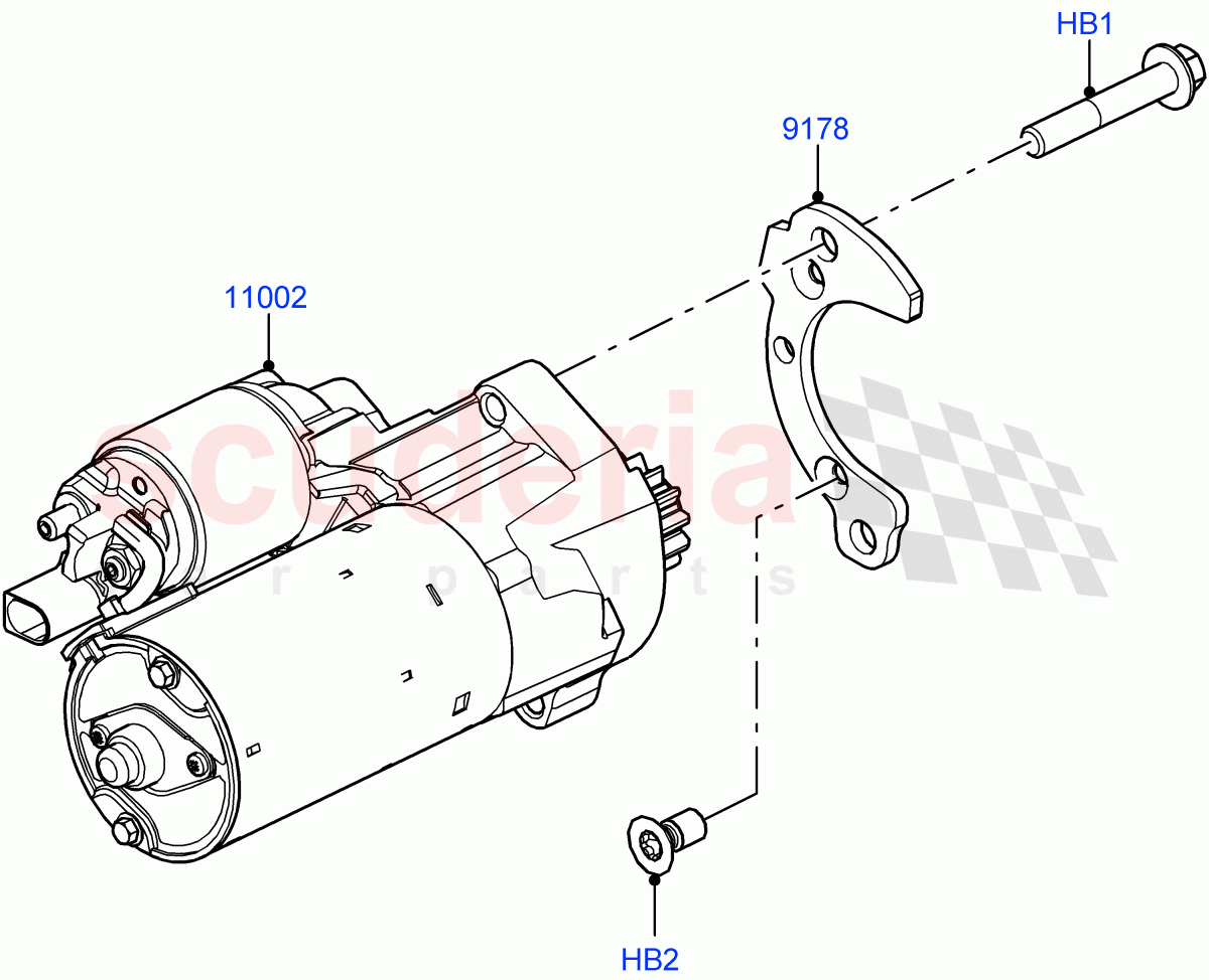 Starter Motor(4.4 V8 Turbo Petrol (NC10)) of Land Rover Land Rover Range Rover (2022+) [4.4 V8 Turbo Petrol NC10]