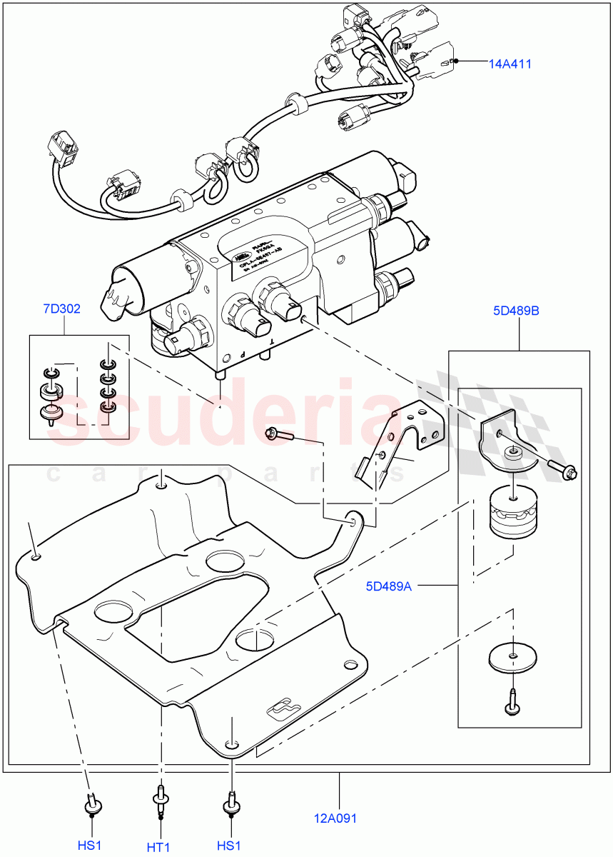 Active Anti-Roll Bar System (Valve Block) (3.0L AJ20D6 Diesel High, Electronic Air Suspension With ACE, 5.0L P AJ133 DOHC CDA S/C Enhanced, 5.0 Petrol AJ133 DOHC CDA, 5.0L OHC SGDI SC V8 Petrol - AJ133, 4.4L DOHC DITC V8 Diesel) ((V) FROMKA000001) of Land Rover Land Rover Range Rover (2012-2021) [3.0 DOHC GDI SC V6 Petrol]