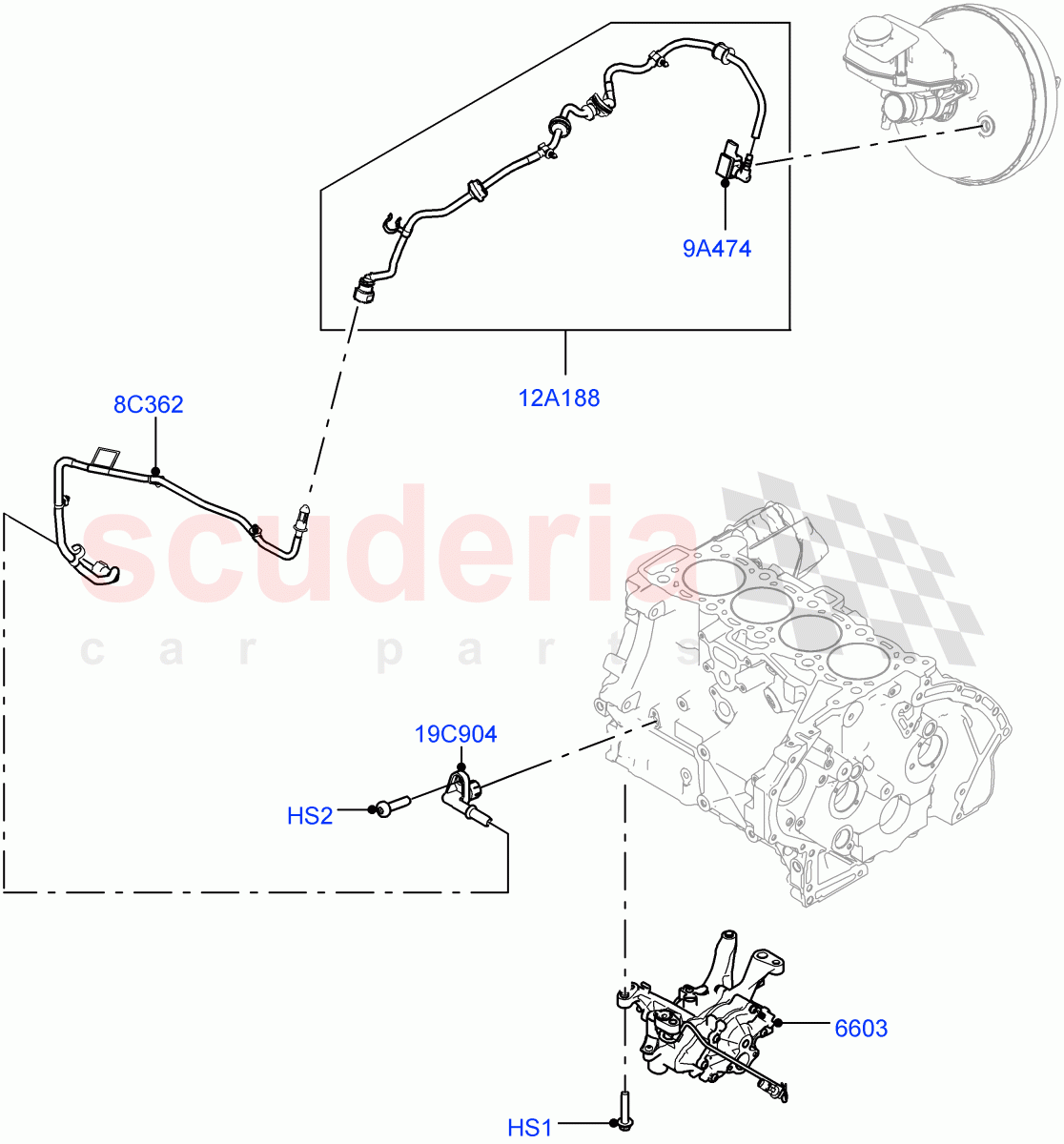 Vacuum Control And Air Injection(2.0L AJ20P4 Petrol Mid PTA,Changsu (China)) of Land Rover Land Rover Discovery Sport (2015+) [2.0 Turbo Petrol AJ200P]