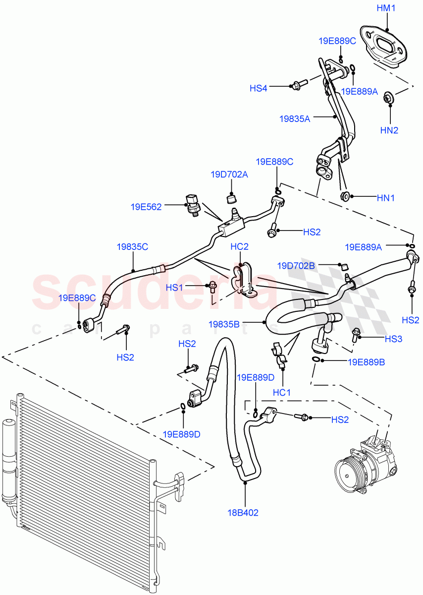 Air Conditioning System ((V) TO9A999999) of Land Rover Land Rover Range Rover Sport (2005-2009) [2.7 Diesel V6]