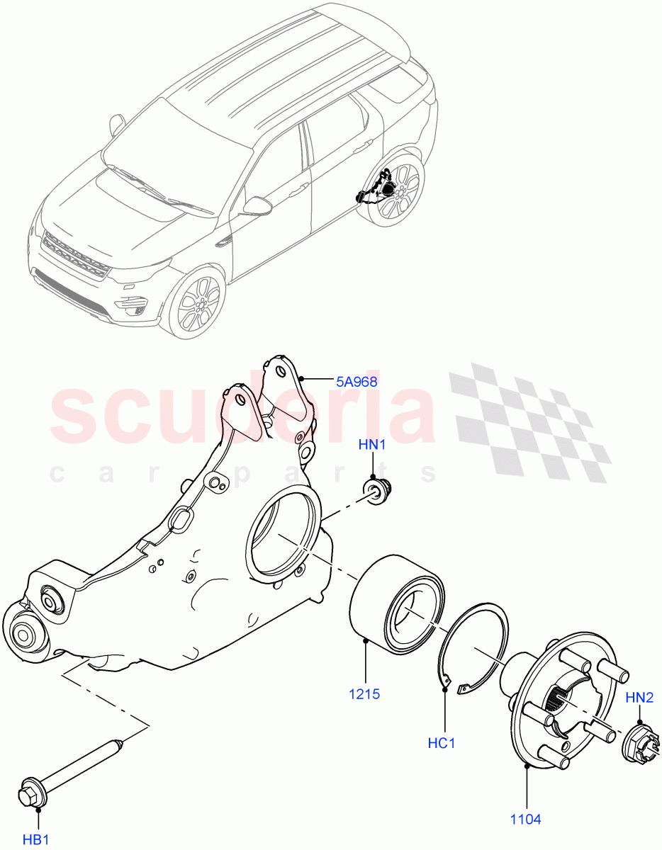 Rear Knuckle And Hub(Changsu (China))((V)FROMFG000001,(V)TOKG446856) of Land Rover Land Rover Discovery Sport (2015+) [1.5 I3 Turbo Petrol AJ20P3]