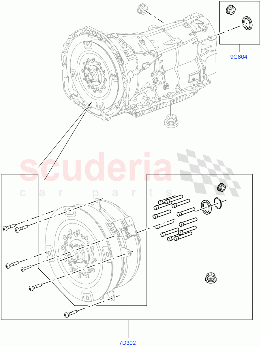 Hybrid Drive Modules(Sealing Elements)(3.0 V6 D Gen2 Twin Turbo,8 Speed Auto Trans ZF 8HP70 HEV 4WD,3.0 V6 Diesel Electric Hybrid Eng,3.0 V6 D Gen2 Mono Turbo)((V)FROMFA000001) of Land Rover Land Rover Range Rover (2012-2021) [3.0 Diesel 24V DOHC TC]