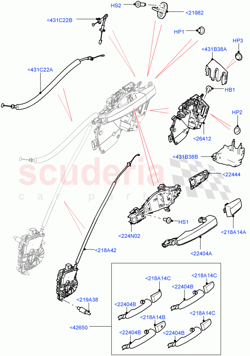 Rear Door Lock Controls((V)TOHA999999) of Land Rover Land Rover Range Rover (2012-2021) [3.0 DOHC GDI SC V6 Petrol]