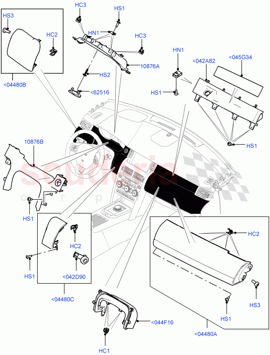 Instrument Panel (Centre, External) (Changsu (China)) ((V) FROMFG000001, (V) TOKG446856) of Land Rover Land Rover Discovery Sport (2015+) [1.5 I3 Turbo Petrol AJ20P3]