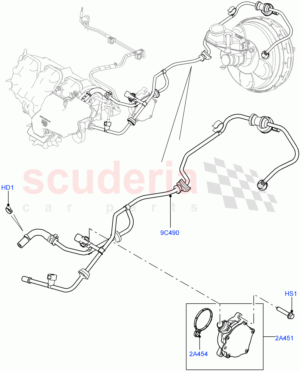 Vacuum Control And Air Injection(Vacuum Pump & Brake Booster Vacuum Control)(2.0L 16V TIVCT T/C Gen2 Petrol,Halewood (UK),Starter - Stop/Start System)((V)FROMEH000001) of Land Rover Land Rover Range Rover Evoque (2012-2018) [2.0 Turbo Petrol GTDI]