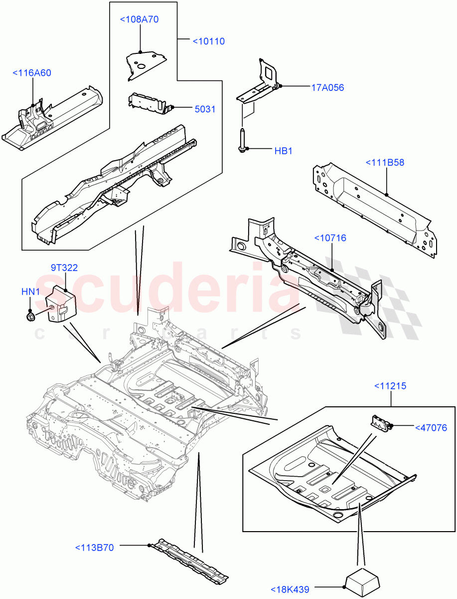 Floor Pan - Centre And Rear (Itatiaia (Brazil)) ((V) FROMGT000001) of Land Rover Land Rover Range Rover Evoque (2012-2018) [2.0 Turbo Petrol GTDI]