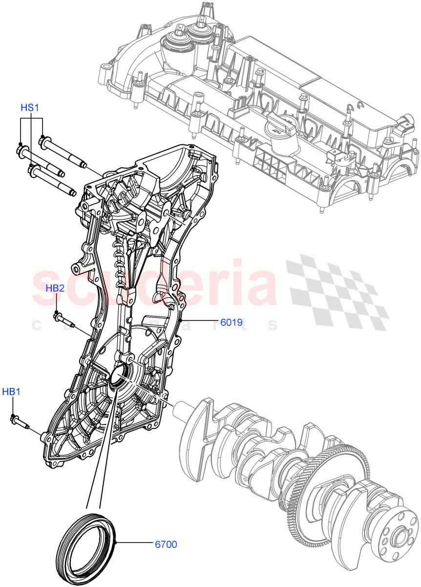 Timing Gear Covers (2.0L 16V TIVCT T/C 240PS Petrol, Itatiaia (Brazil)) ((V) FROMGT000001) of Land Rover Land Rover Discovery Sport (2015+) [2.0 Turbo Petrol GTDI]