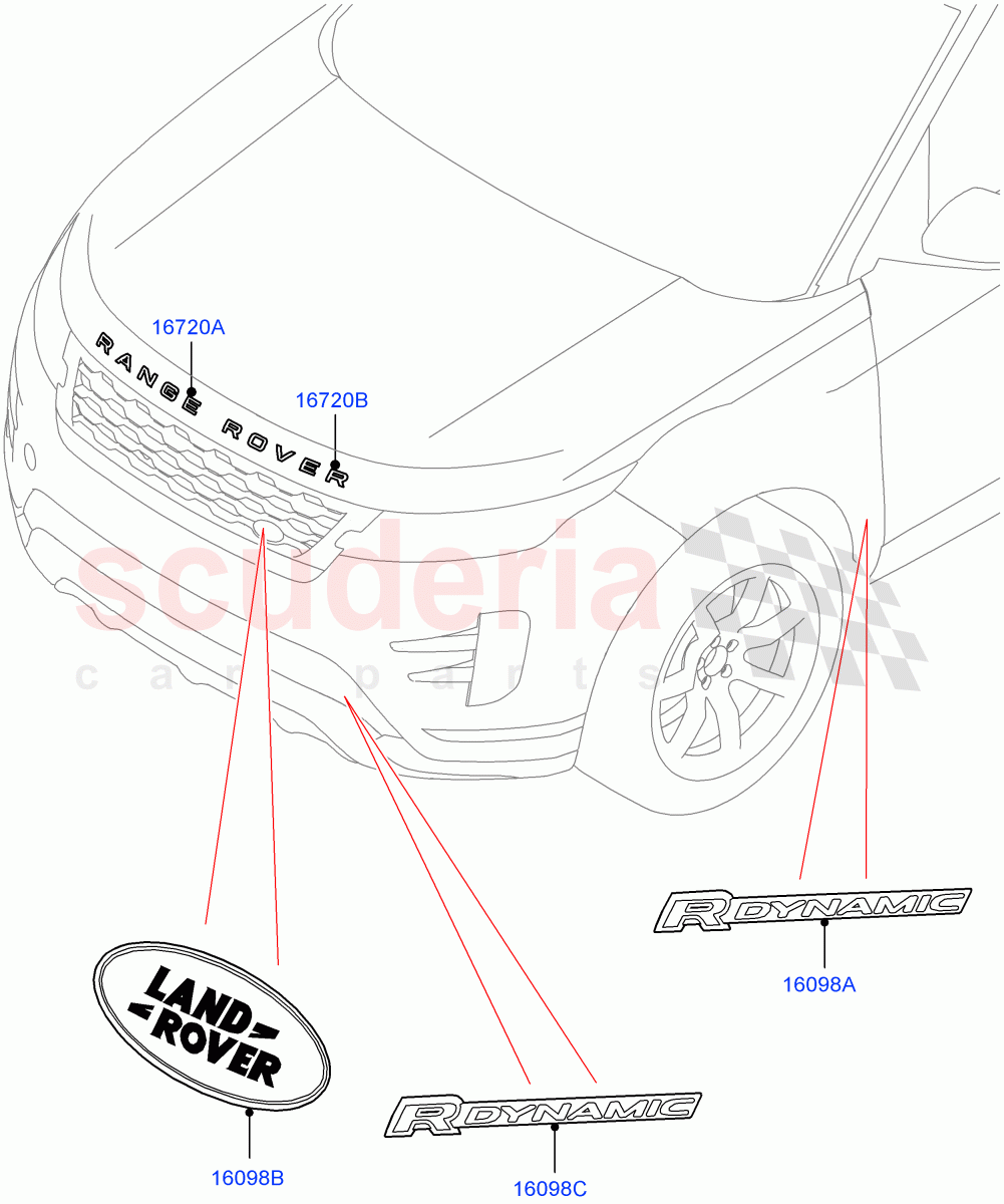 Name Plates(Front Section)(Itatiaia (Brazil)) of Land Rover Land Rover Range Rover Evoque (2019+) [2.0 Turbo Petrol AJ200P]