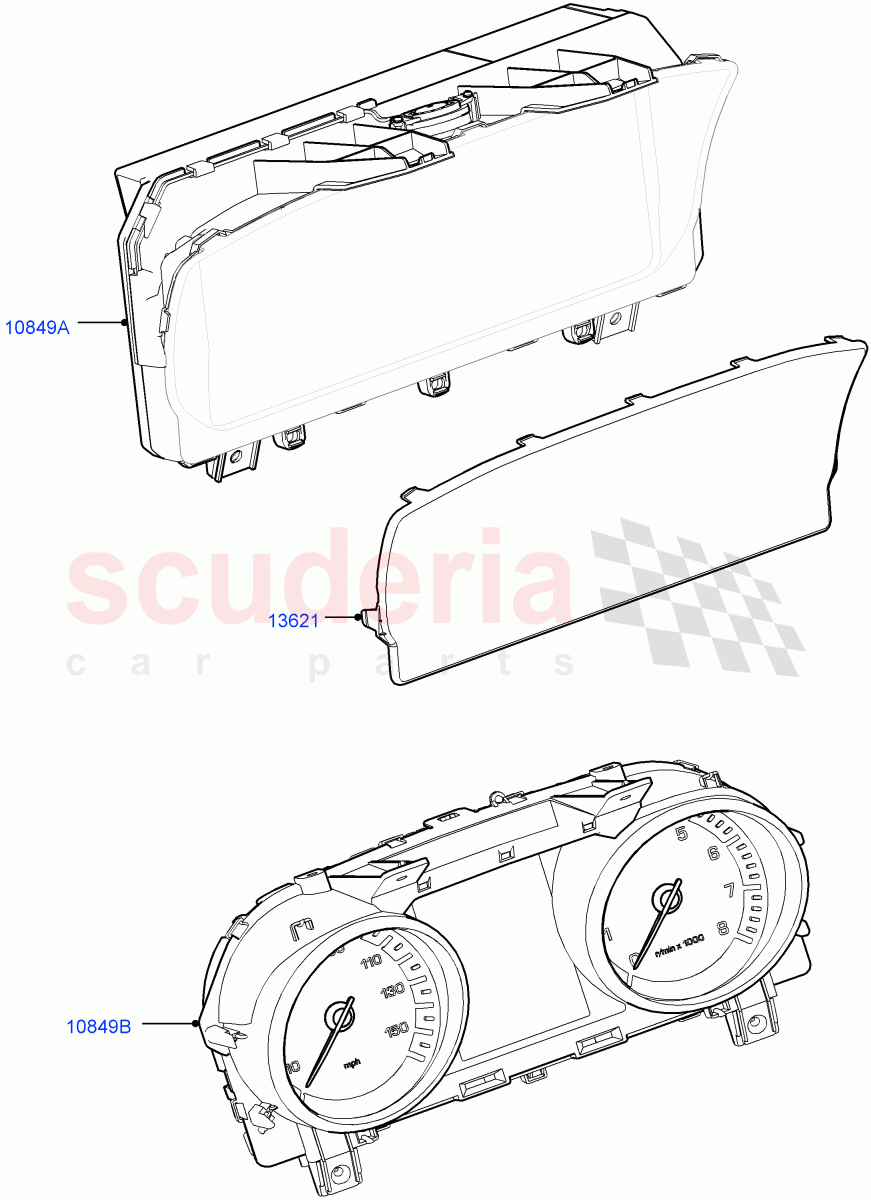 Instrument Cluster(Solihull Plant Build)((V)FROMJA000001) of Land Rover Land Rover Discovery 5 (2017+) [2.0 Turbo Diesel]