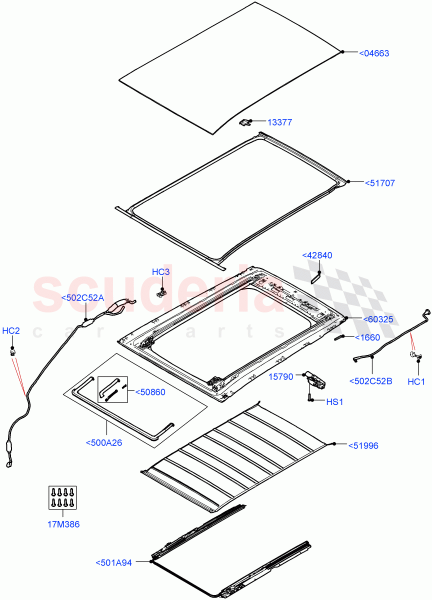 Panoramic Glass Roof (Roof - Canvas Folding) of Land Rover Land Rover Defender (2020+) [3.0 I6 Turbo Diesel AJ20D6]