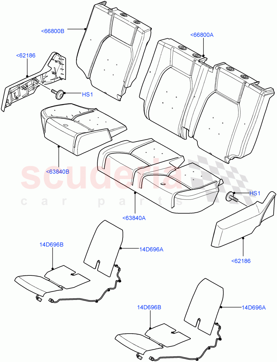 Rear Seat Pads/Valances & Heating (With 65/35 Split Fold Rear Seat) ((V) FROMAA000001) of Land Rover Land Rover Discovery 4 (2010-2016) [3.0 DOHC GDI SC V6 Petrol]