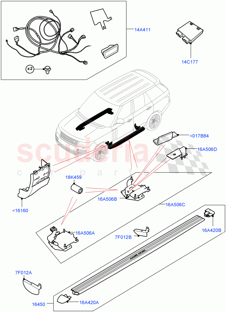 Side Steps And Tubes(Accessory, Power Deployable)((V)FROMLA000001) of Land Rover Land Rover Range Rover (2012-2021) [3.0 DOHC GDI SC V6 Petrol]