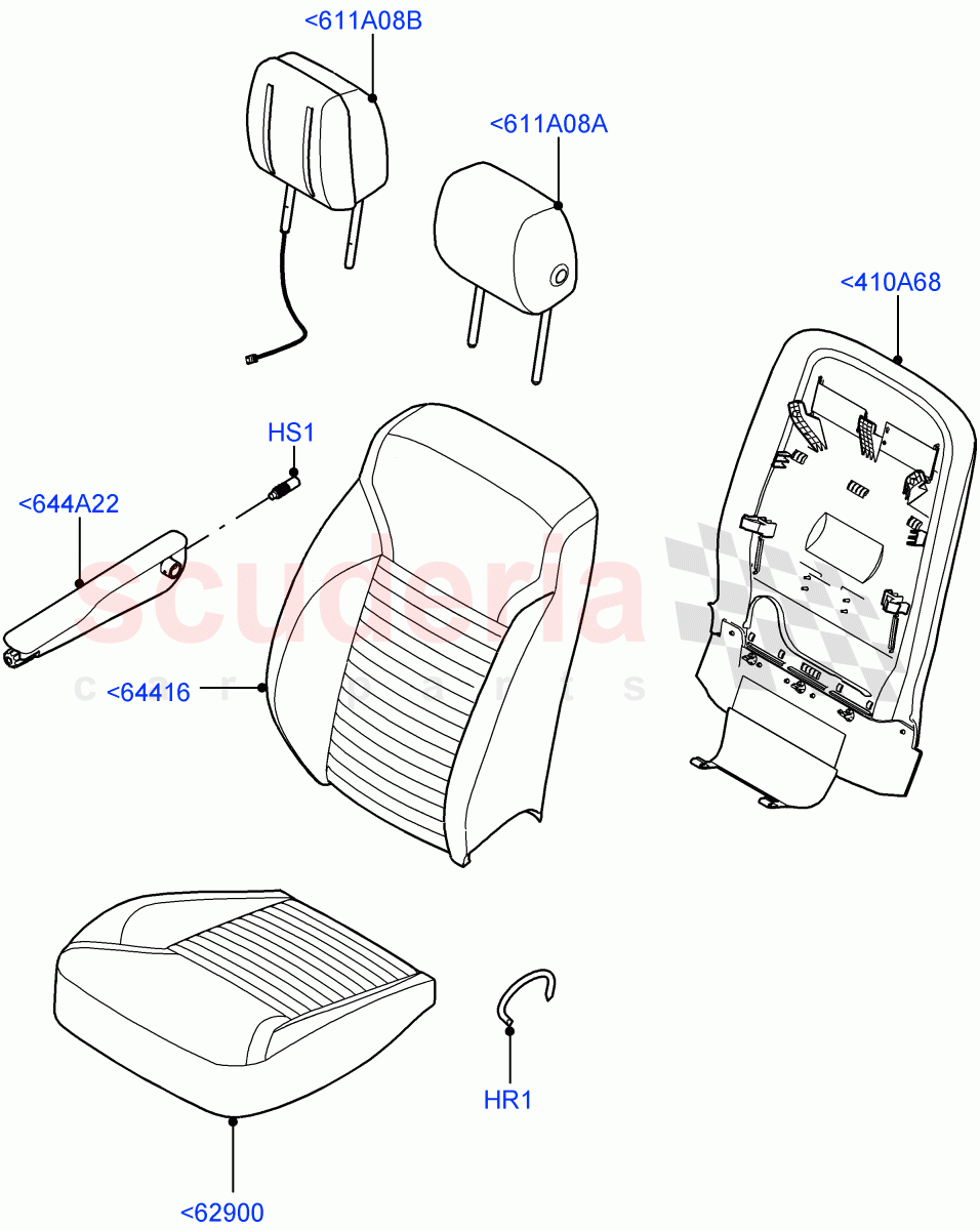 Front Seat Covers(Solihull Plant Build)(Version - Commercial,With 2 Seat Configuration)((V)FROMJA000001) of Land Rover Land Rover Discovery 5 (2017+) [2.0 Turbo Diesel]