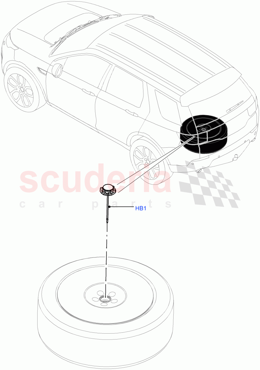 Spare Wheel Carrier (Changsu (China), Less 3rd Row Rear Seat, With 5 Seat Configuration) ((V) FROMFG000001) of Land Rover Land Rover Discovery Sport (2015+) [2.2 Single Turbo Diesel]