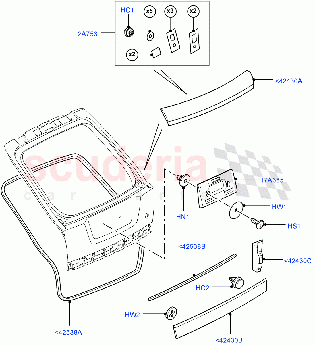 Luggage Compartment Door (Finisher And Seals) ((V) FROMCA000001) of Land Rover Land Rover Range Rover Sport (2010-2013) [3.6 V8 32V DOHC EFI Diesel]