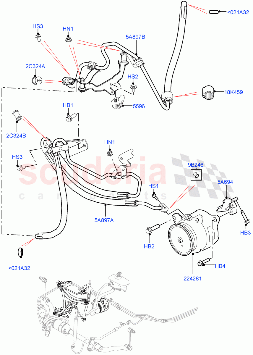 Active Anti-Roll Bar System(ARC Pump, High Pressure Pipes)(4.4L DOHC DITC V8 Diesel)((V)FROMJA000001) of Land Rover Land Rover Range Rover Sport (2014+) [3.0 DOHC GDI SC V6 Petrol]