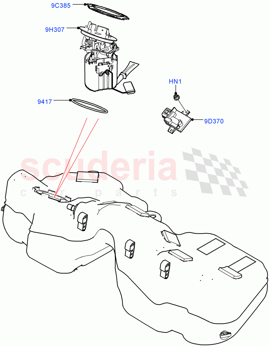 Fuel Pump And Sender Unit (3.0L AJ20D6 Diesel High) ((V) FROMMA000001) of Land Rover Land Rover Range Rover Velar (2017+) [3.0 I6 Turbo Diesel AJ20D6]