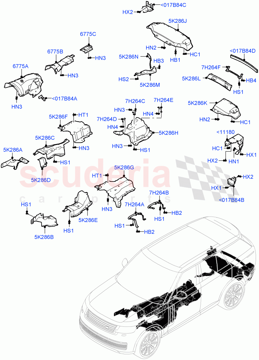 Splash And Heat Shields of Land Rover Land Rover Range Rover (2022+) [4.4 V8 Turbo Petrol NC10]