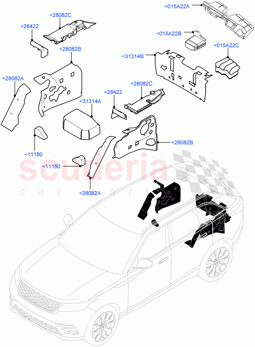 Insulators - Rear of Land Rover Land Rover Range Rover Velar (2017+) [3.0 I6 Turbo Petrol AJ20P6]