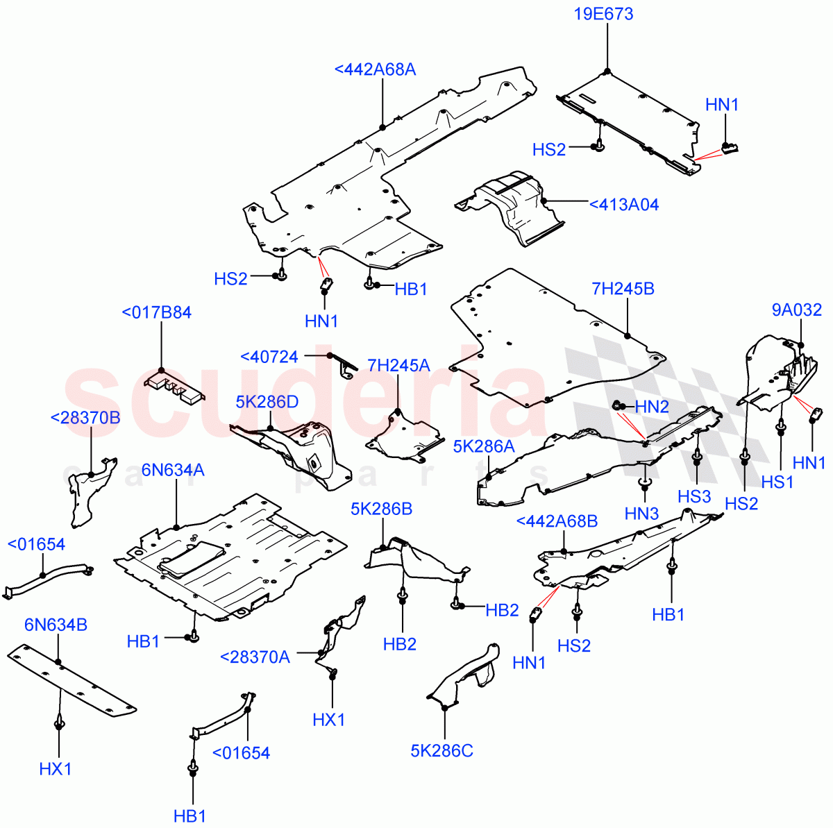 Splash And Heat Shields (Body) (Electric Engine Battery-PHEV) ((V) FROMLH000001) of Land Rover Land Rover Discovery Sport (2015+) [2.0 Turbo Petrol AJ200P]