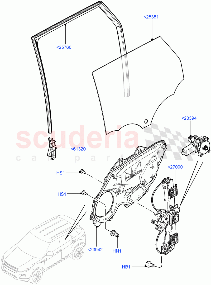 Rear Door Glass And Window Controls (Changsu (China)) ((V) FROMEG000001) of Land Rover Land Rover Range Rover Evoque (2012-2018) [2.2 Single Turbo Diesel]