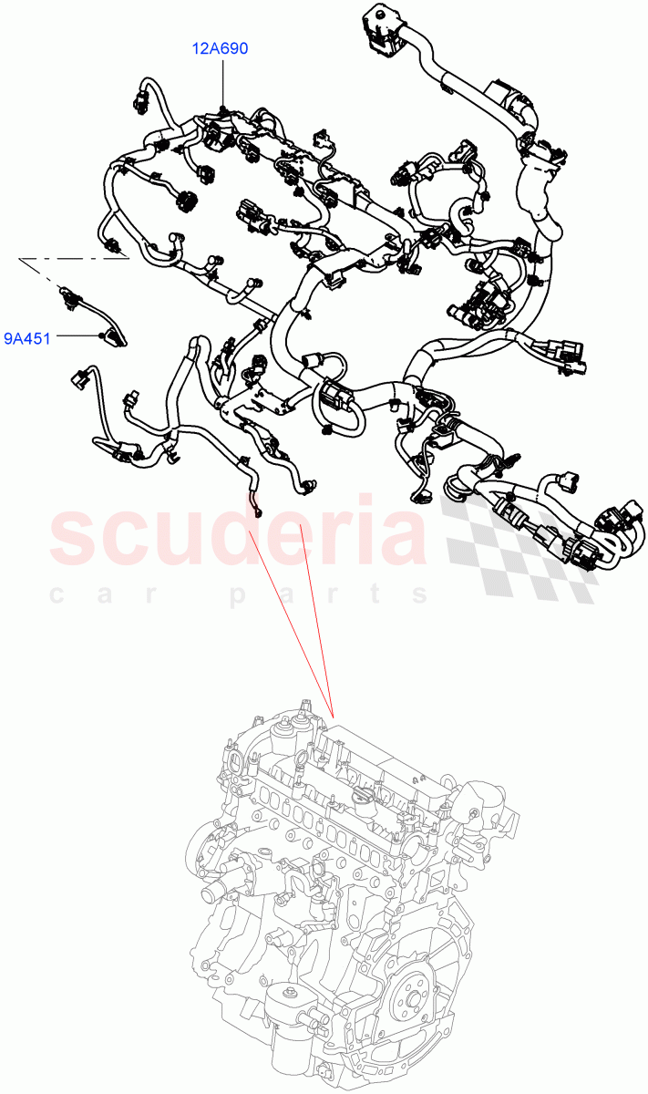 Electrical Wiring - Engine And Dash (Engine) (2.0L I4 DSL MID DOHC AJ200, Itatiaia (Brazil), 2.0L I4 DSL HIGH DOHC AJ200) ((V) FROMJT000001) of Land Rover Land Rover Discovery Sport (2015+) [2.0 Turbo Petrol GTDI]
