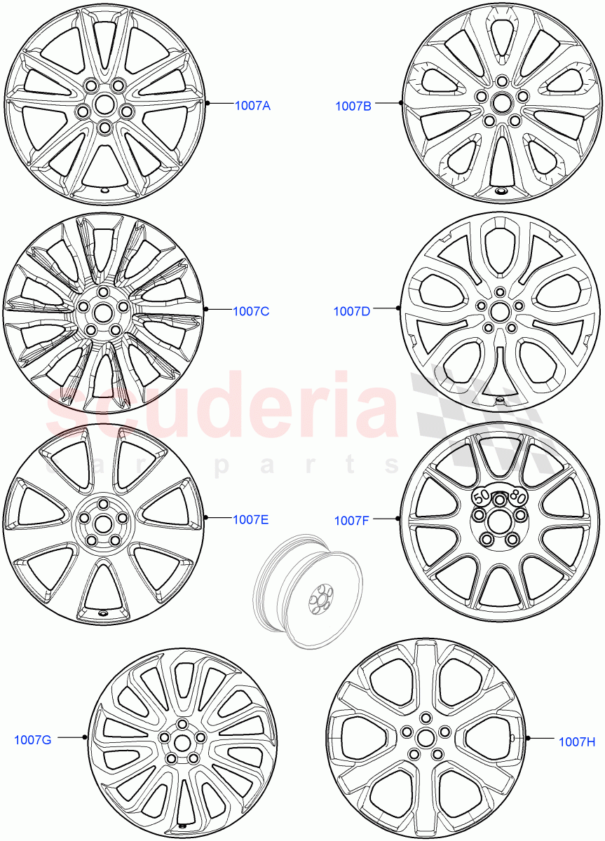 Spare Wheel (Less Version Package, Version - Core, Limited Package) of Land Rover Land Rover Range Rover (2012-2021) [3.0 I6 Turbo Diesel AJ20D6]