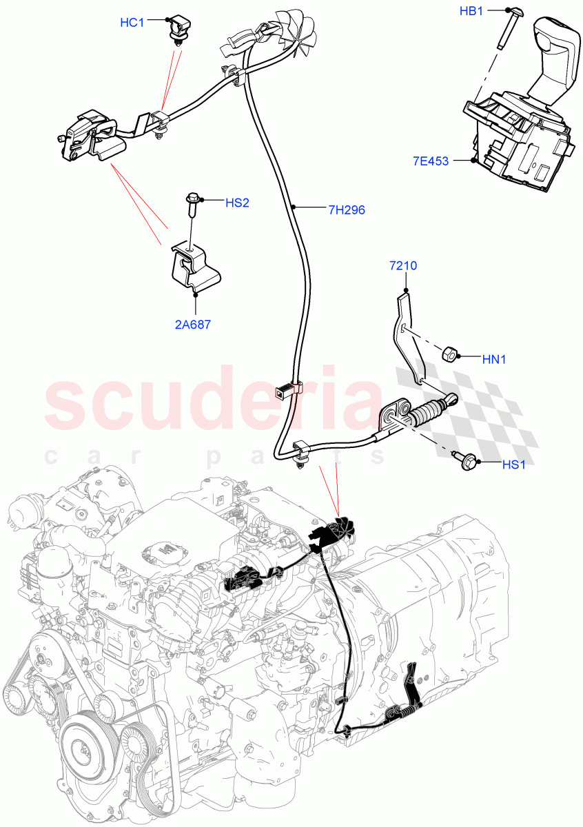 Gear Change-Automatic Transmission (Nitra Plant Build) (2.0L I4 DSL HIGH DOHC AJ200, 8 Speed Auto Trans ZF 8HP70 4WD) of Land Rover Land Rover Defender (2020+) [5.0 OHC SGDI SC V8 Petrol]
