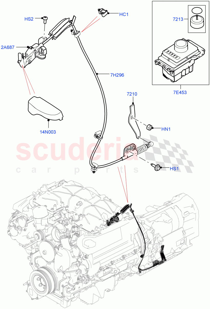 Gear Change-Automatic Transmission (5.0L P AJ133 DOHC CDA S/C Enhanced, 8 Speed Auto Trans ZF 8HP70 4WD) ((V) FROMKA000001) of Land Rover Land Rover Range Rover Velar (2017+) [3.0 DOHC GDI SC V6 Petrol]