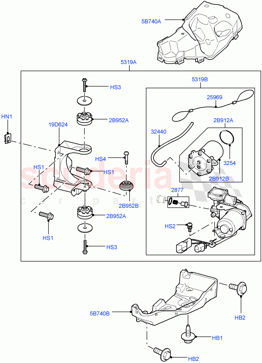 Air Suspension Compressor And Lines (Compressor Assy) ((V) TO9A999999) of Land Rover Land Rover Range Rover Sport (2005-2009) [4.4 AJ Petrol V8]