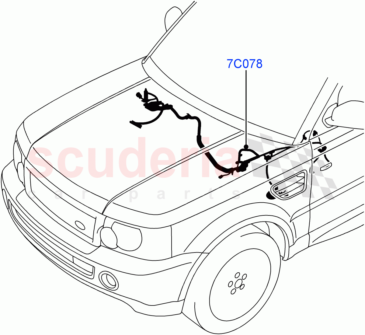Electrical Wiring - Engine And Dash (Case Assy / Transmission) ((V) TO9A999999) of Land Rover Land Rover Range Rover Sport (2005-2009) [4.4 AJ Petrol V8]