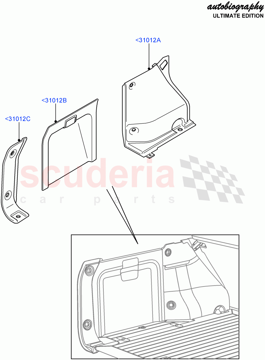 Side Trim (Luggage Compartment) (Autobiography Ultimate Edition) ((V) FROMBA344356) of Land Rover Land Rover Range Rover (2010-2012) [5.0 OHC SGDI NA V8 Petrol]