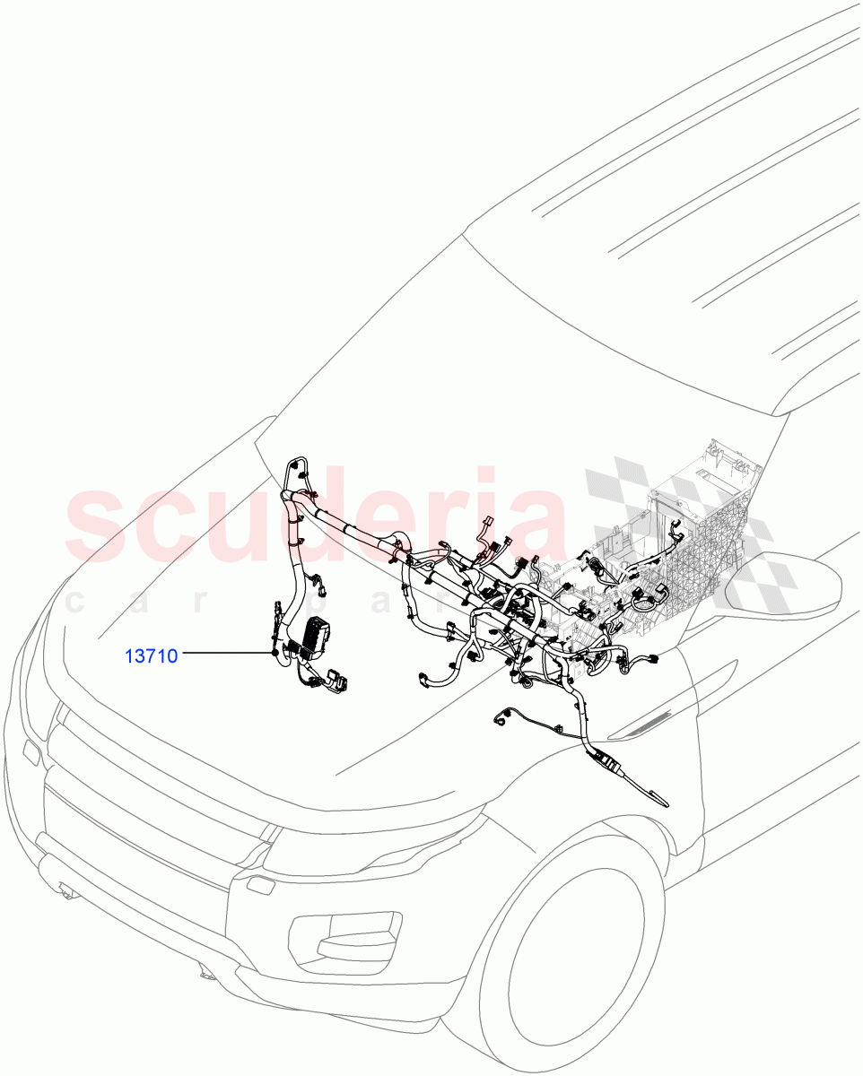 Electrical Wiring - Engine And Dash (Facia) (3 Door, Halewood (UK), 5 Door) ((V) FROMHH000001) of Land Rover Land Rover Range Rover Evoque (2012-2018) [2.0 Turbo Diesel]