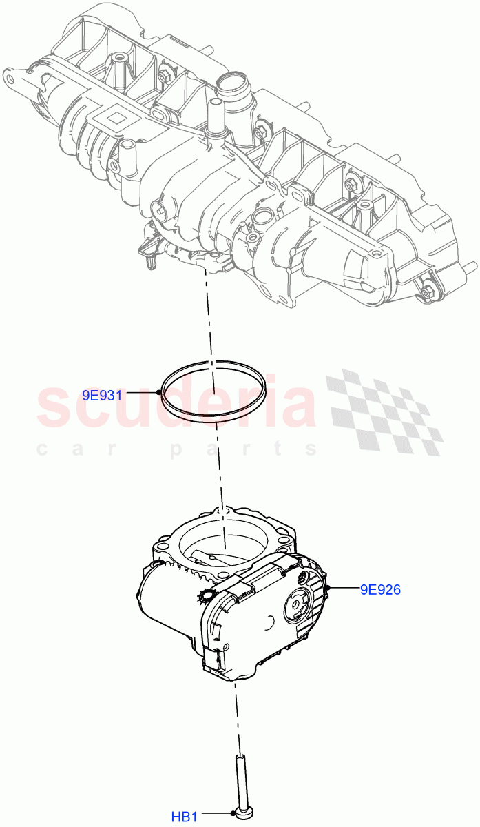Throttle Housing (2.0L AJ20P4 Petrol Mid PTA, Changsu (China)) of Land Rover Land Rover Range Rover Evoque (2019+) [2.0 Turbo Petrol AJ200P]
