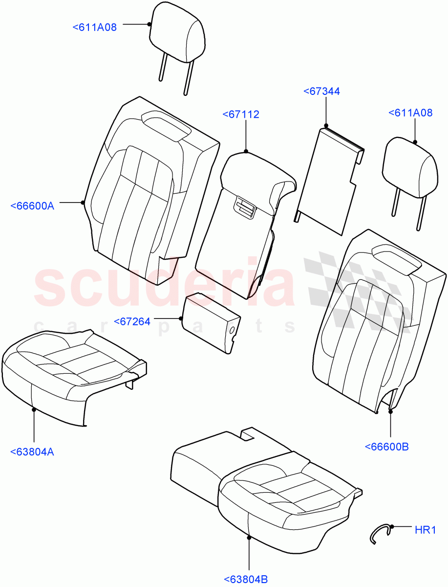 Rear Seat Covers(Leather/Suede)((V)FROMKA000001) of Land Rover Land Rover Range Rover Sport (2014+) [2.0 Turbo Diesel]