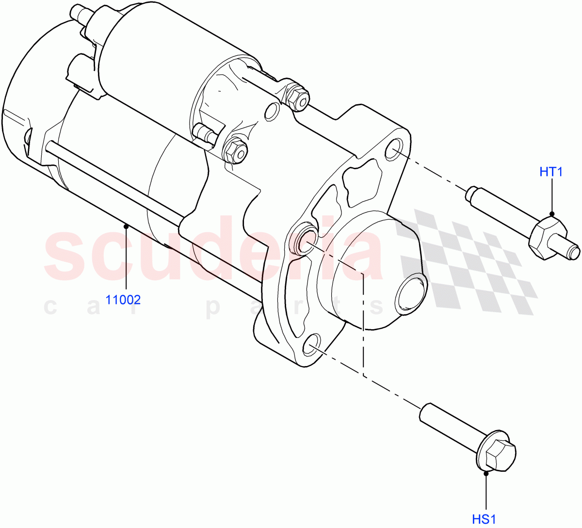 Starter Motor(2.2L CR DI 16V Diesel,9 Speed Auto AWD,Starter - Stop/Start System)((V)FROMEH000001) of Land Rover Land Rover Range Rover Evoque (2012-2018) [2.2 Single Turbo Diesel]