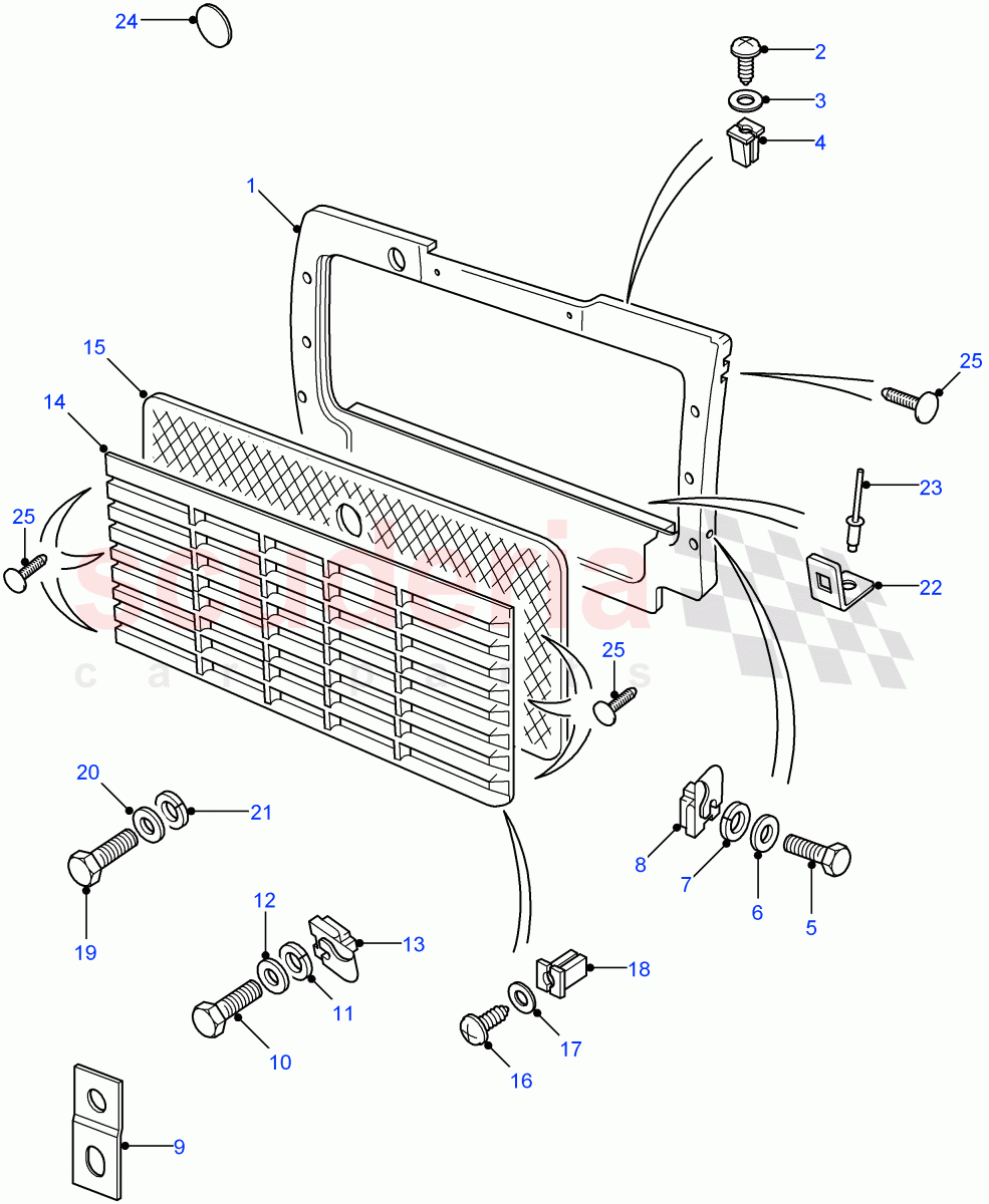 Radiator Grille((V)FROM7A000001) of Land Rover Land Rover Defender (2007-2016)