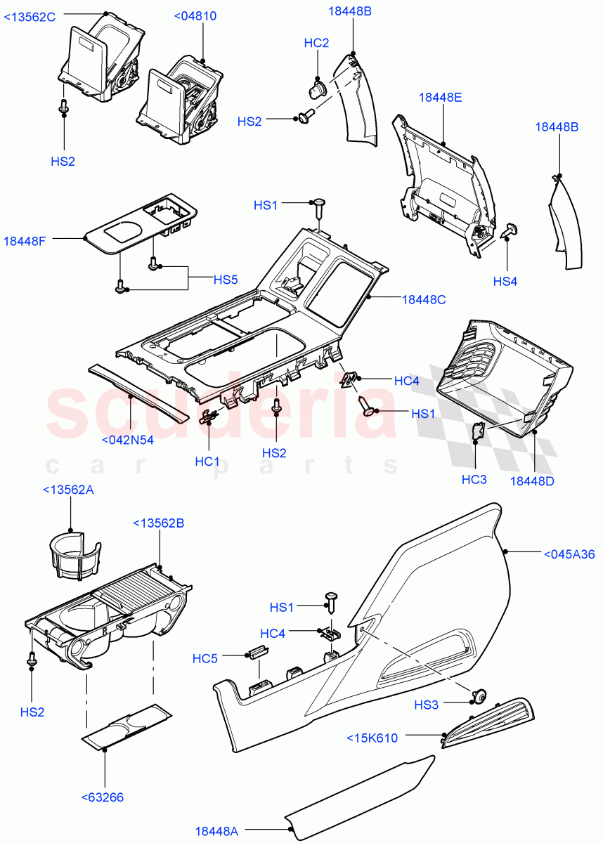 Console - Floor (External Components, For Carrier Assy) ((V) FROMAA000001) of Land Rover Land Rover Range Rover (2010-2012) [5.0 OHC SGDI SC V8 Petrol]