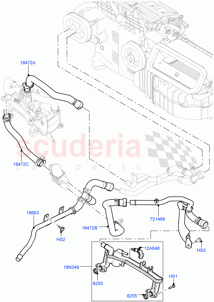 Heater Hoses(Front)(5.0L OHC SGDI NA V8 Petrol - AJ133,Park Heating With Remote Control,5.0L OHC SGDI SC V8 Petrol - AJ133)((V)TOHA999999) of Land Rover Land Rover Range Rover (2012-2021) [3.0 I6 Turbo Petrol AJ20P6]