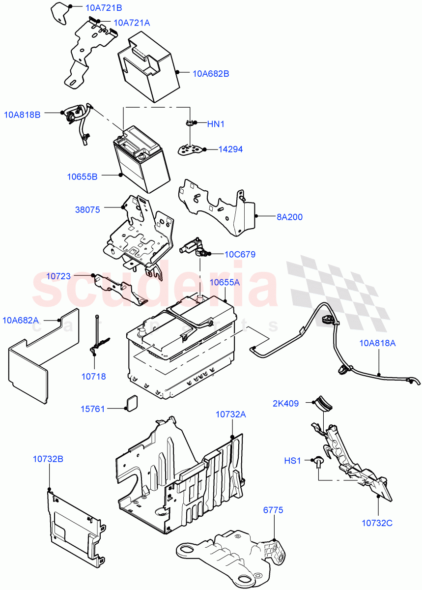 Battery And Mountings (Changsu (China)) of Land Rover Land Rover Range Rover Evoque (2019+) [1.5 I3 Turbo Petrol AJ20P3]