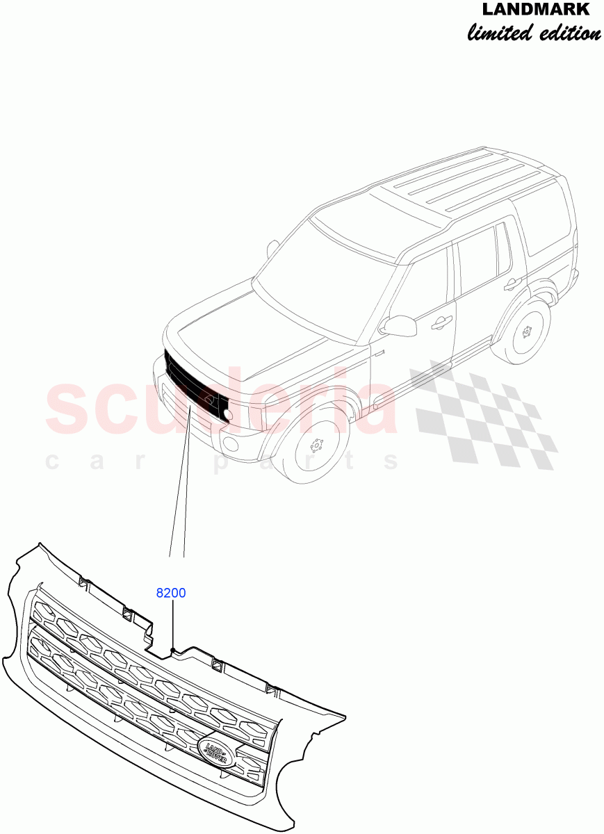 Radiator Grille And Front Bumper (Landmark Limited Edition) ((V) FROMBA000001) of Land Rover Land Rover Discovery 4 (2010-2016) [3.0 Diesel 24V DOHC TC]