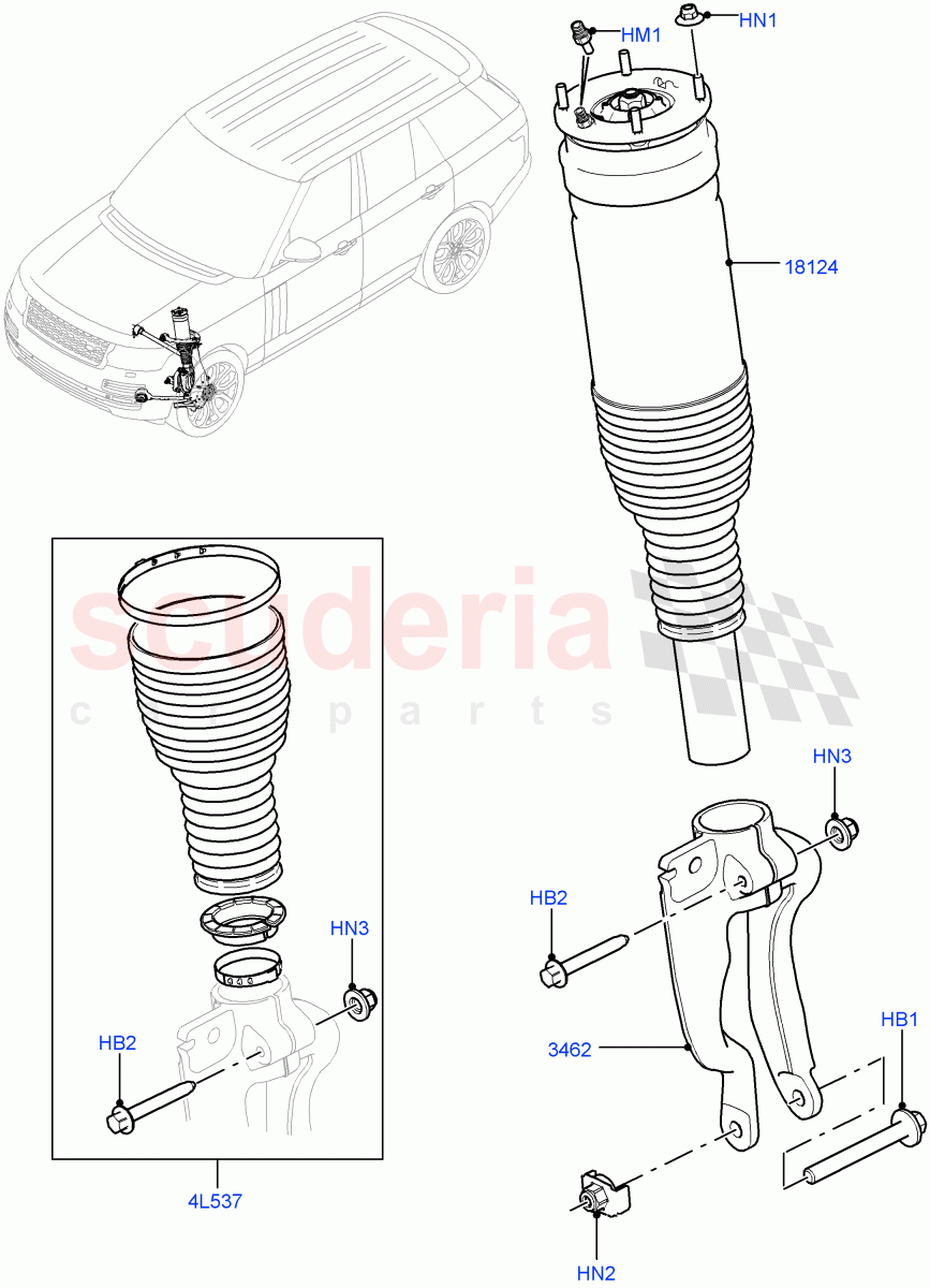 Front Suspension Struts And Springs of Land Rover Land Rover Range Rover (2012-2021) [2.0 Turbo Petrol AJ200P]